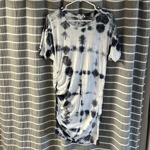Women’s Sundry Side Cinch Dress, blue and white tie dye, Small (1)
